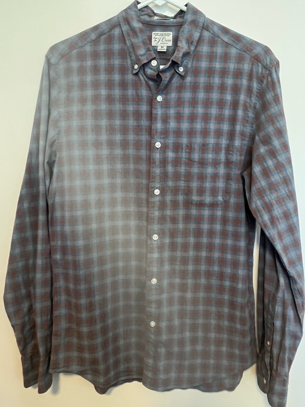 J Crew Men's Long-Sleeve Plaid Button-Down Shirt - Blue/Red